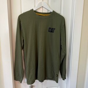 🟢 CAT Olive Green Long Sleeve Tee | Medium